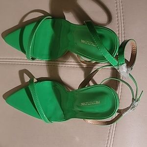 PRETTY LITTLE THING Green High Heels - NWT